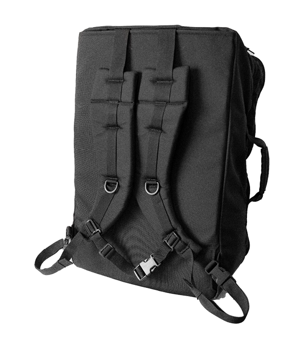 Wolfpack Gear™ Out of County Bag - Black - backpack straps deployed